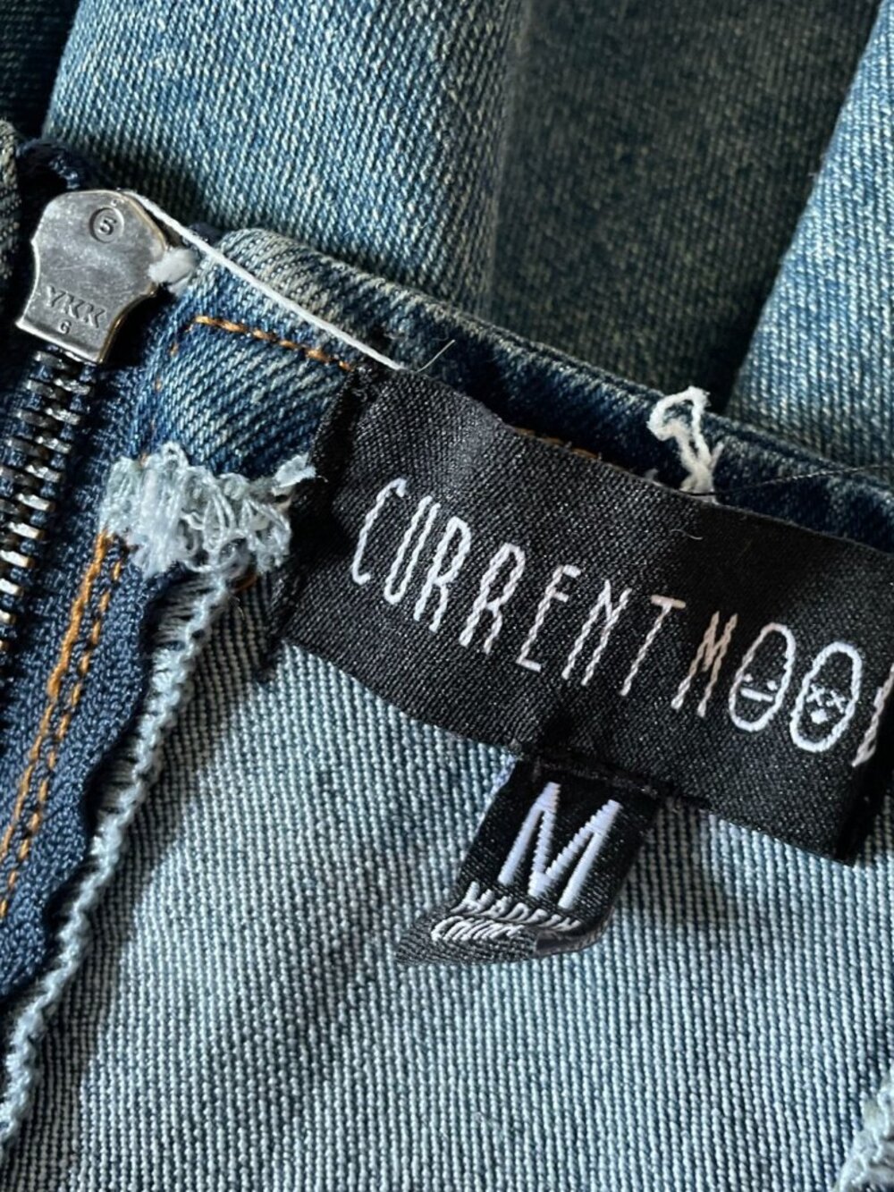 Dolls Kill Current Mood Little Miss Attitude Mini Denim Dress SZ M Grunge Fest - Picture 6 of 10